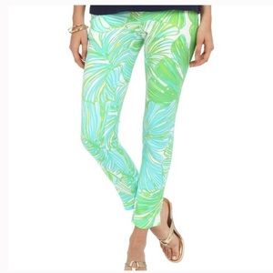 Lilly pulitzer Alina Pant Green Sheen Fronds Place 8